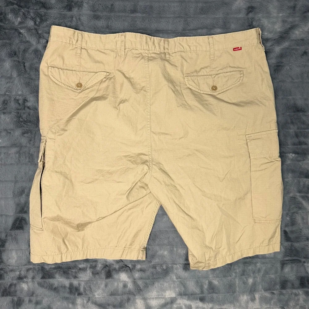 Levi Strauss & Co Mens Khaki Ripstop Cargo Shorts Tan W46 WaterLess 24878-0008